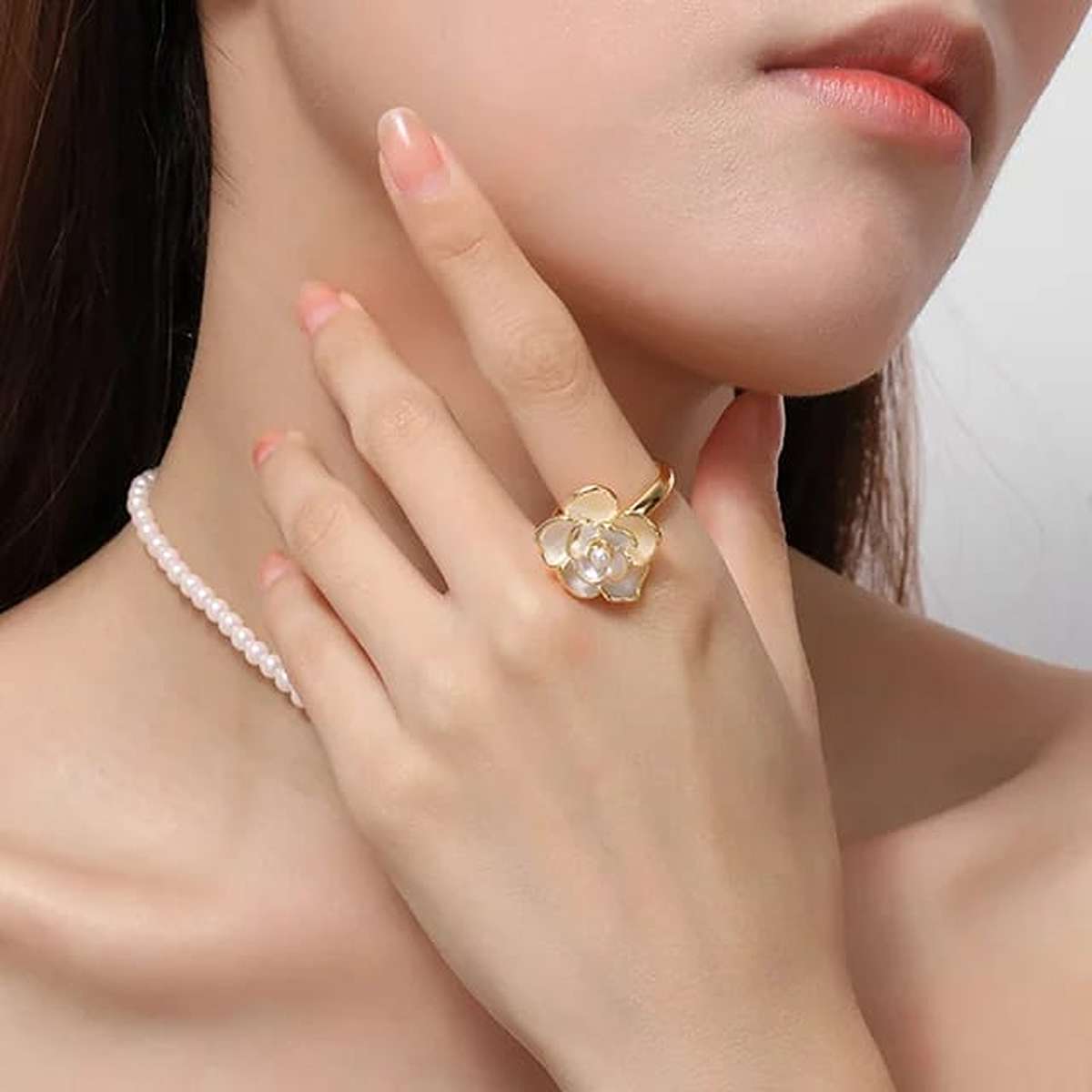 White Floral Ring