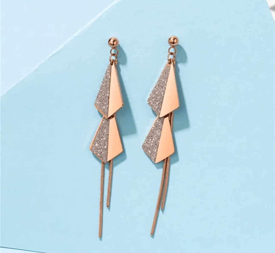Dangle Drop Gold Silver Earrings