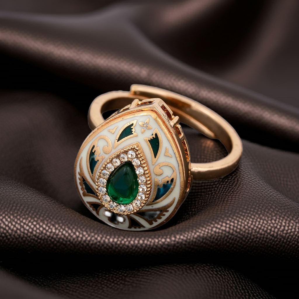 Emerald dia minakari droplet ring