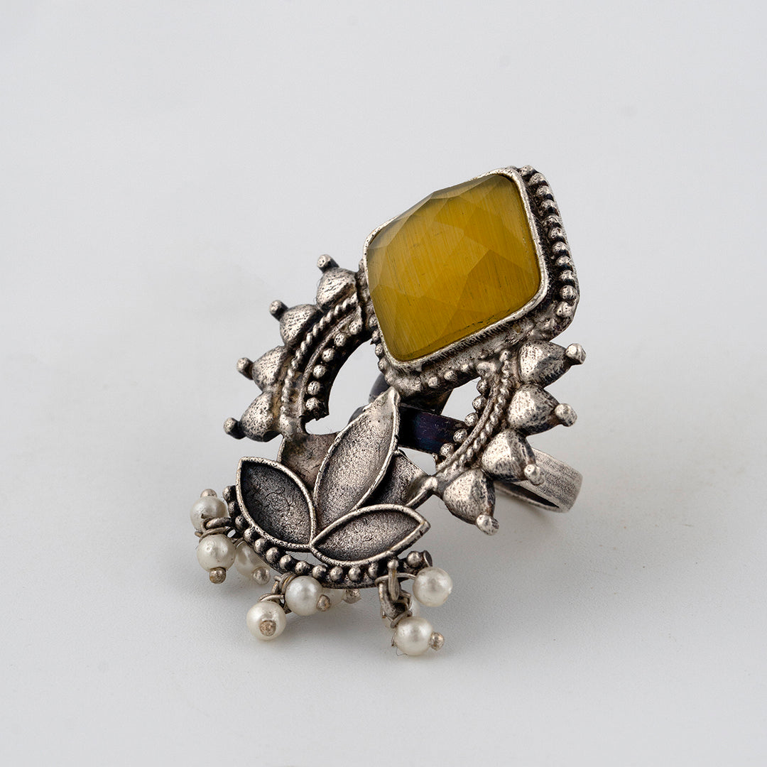 Yellow stone Ring