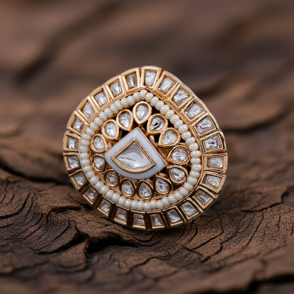 Polki Dia pan shaped ring