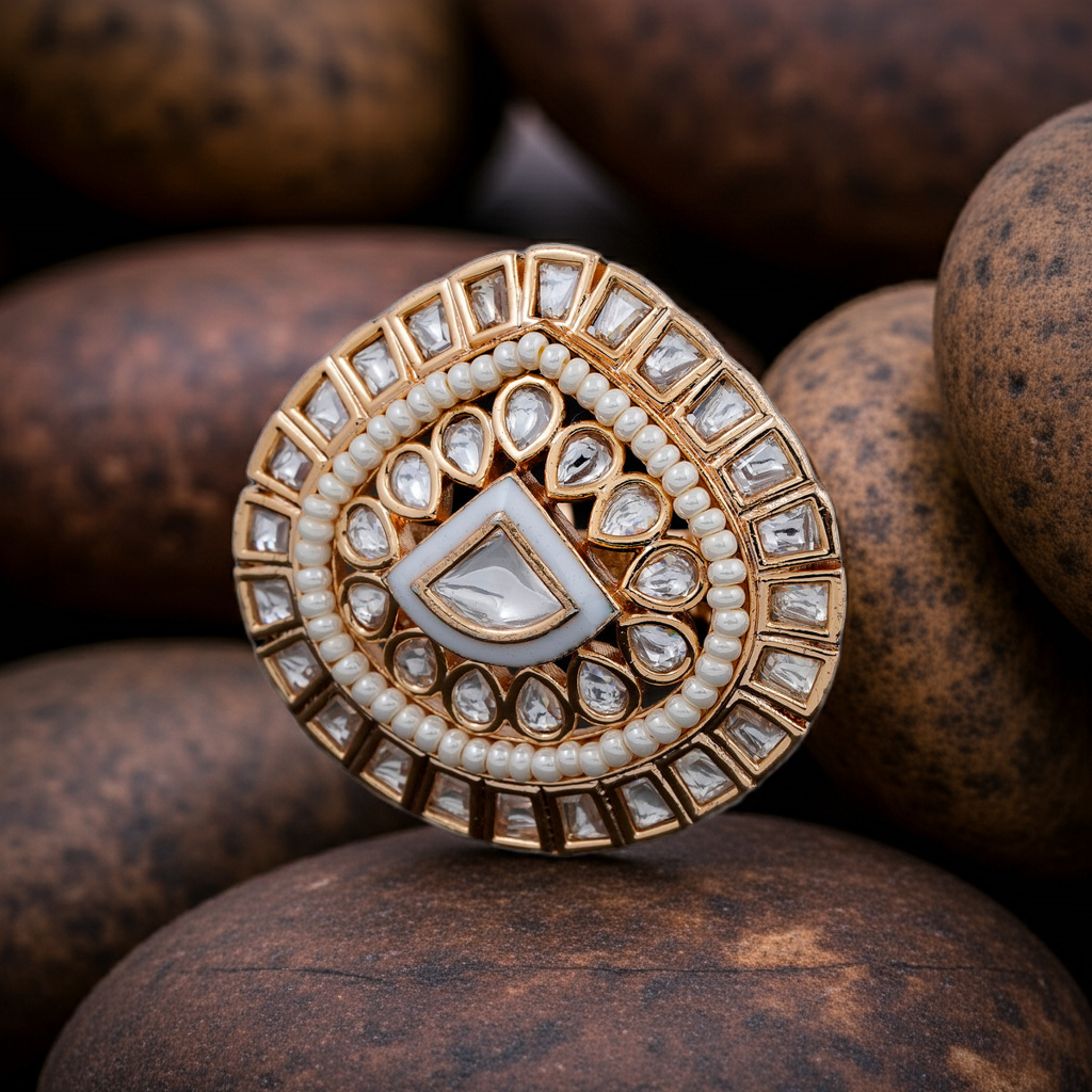Polki Dia pan shaped ring