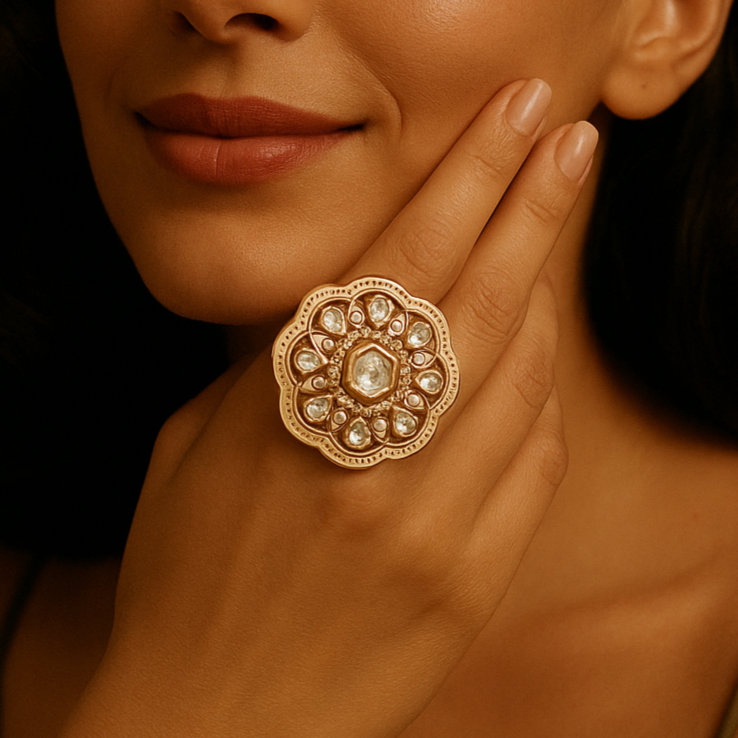 Polki dia traditional ring