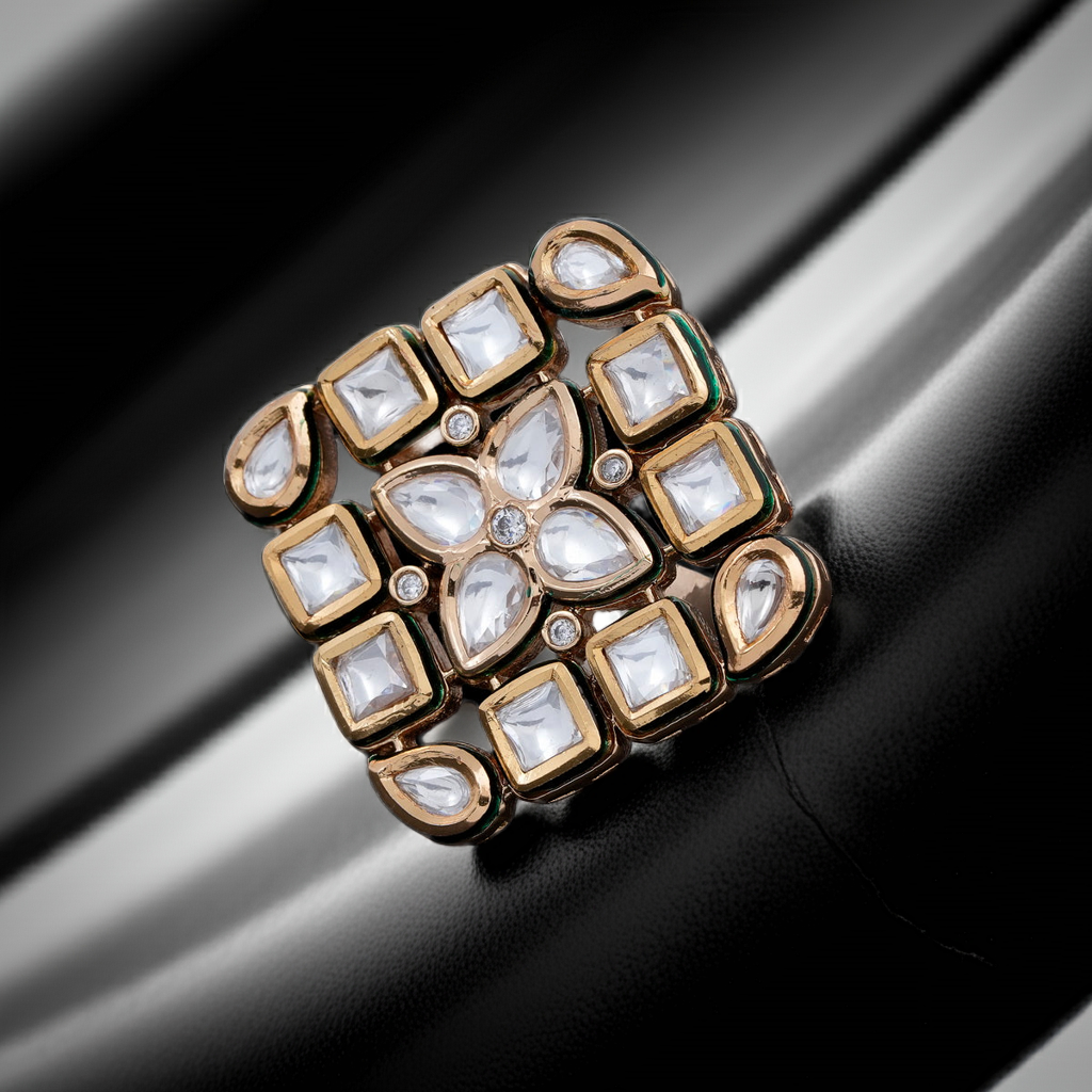 Polki square ring