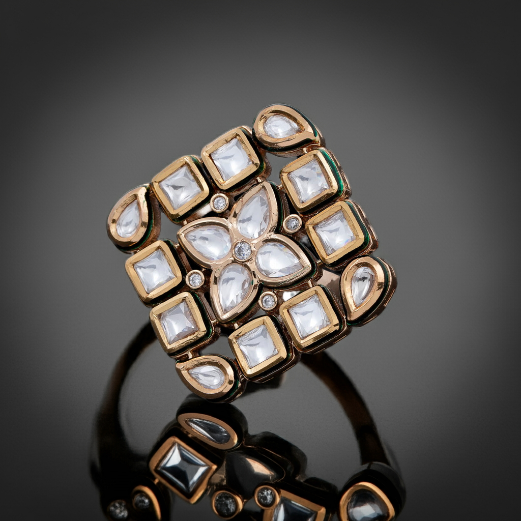 Polki square ring