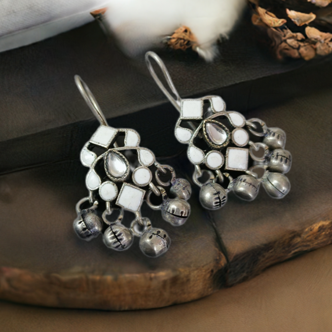 White Silver trendy dangler
