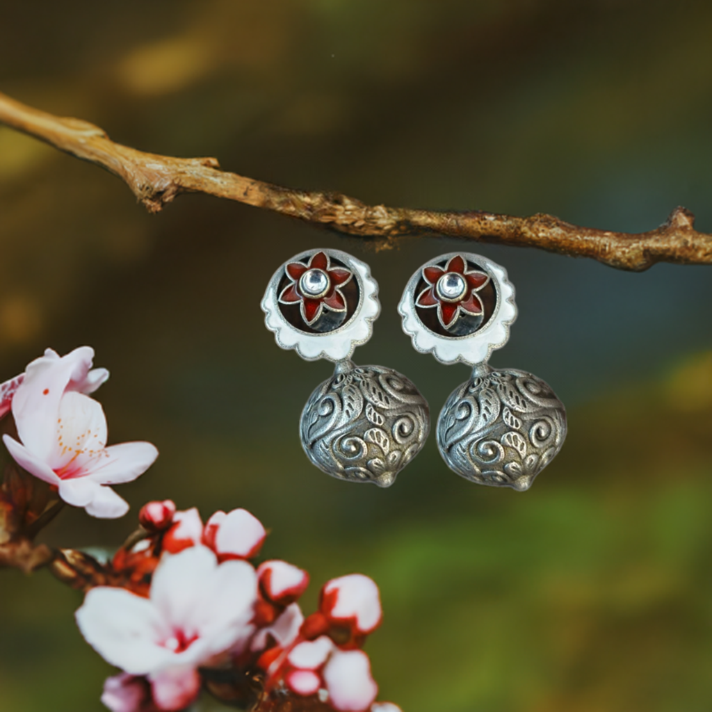 Red Silver & Gold Ball Dangle