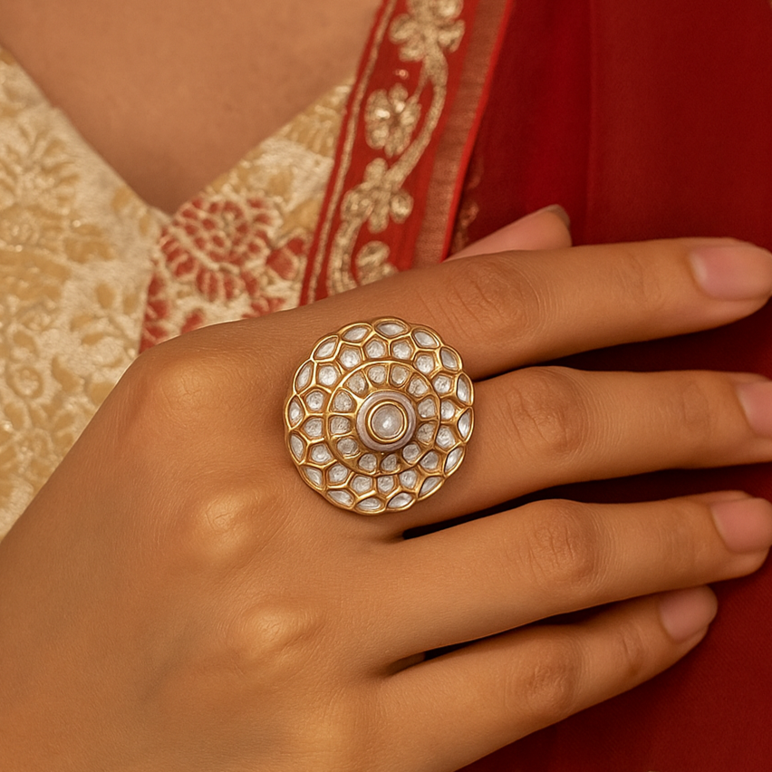 polki dia round ring