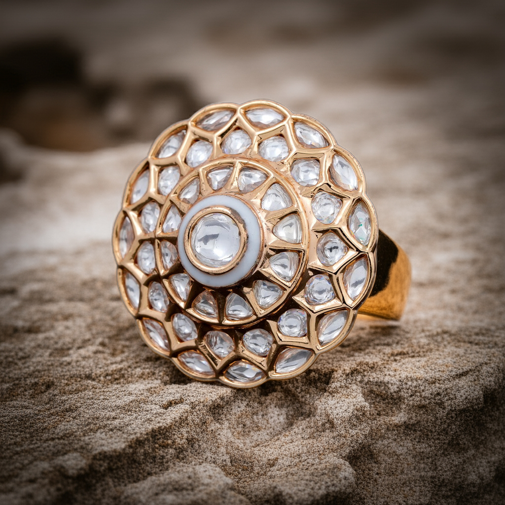 polki dia round ring