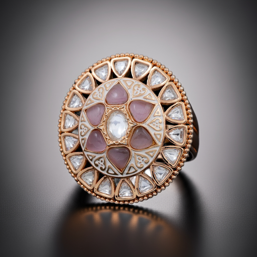 star Masonite polki design ring