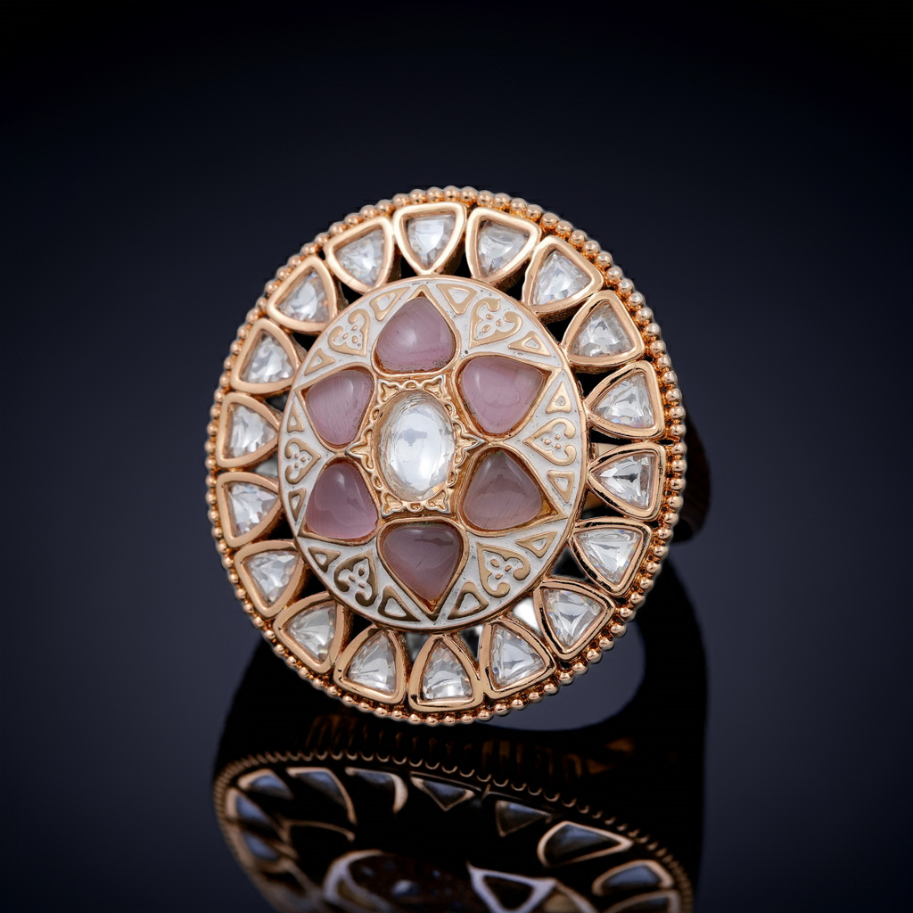 star Masonite polki design ring