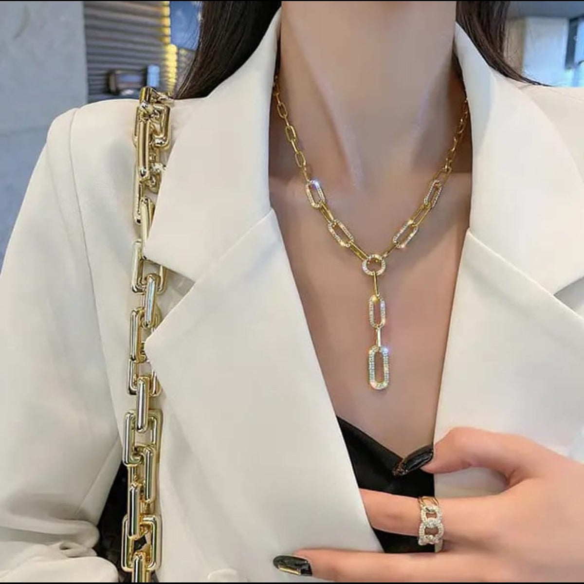 Diamond Neck Y Chain