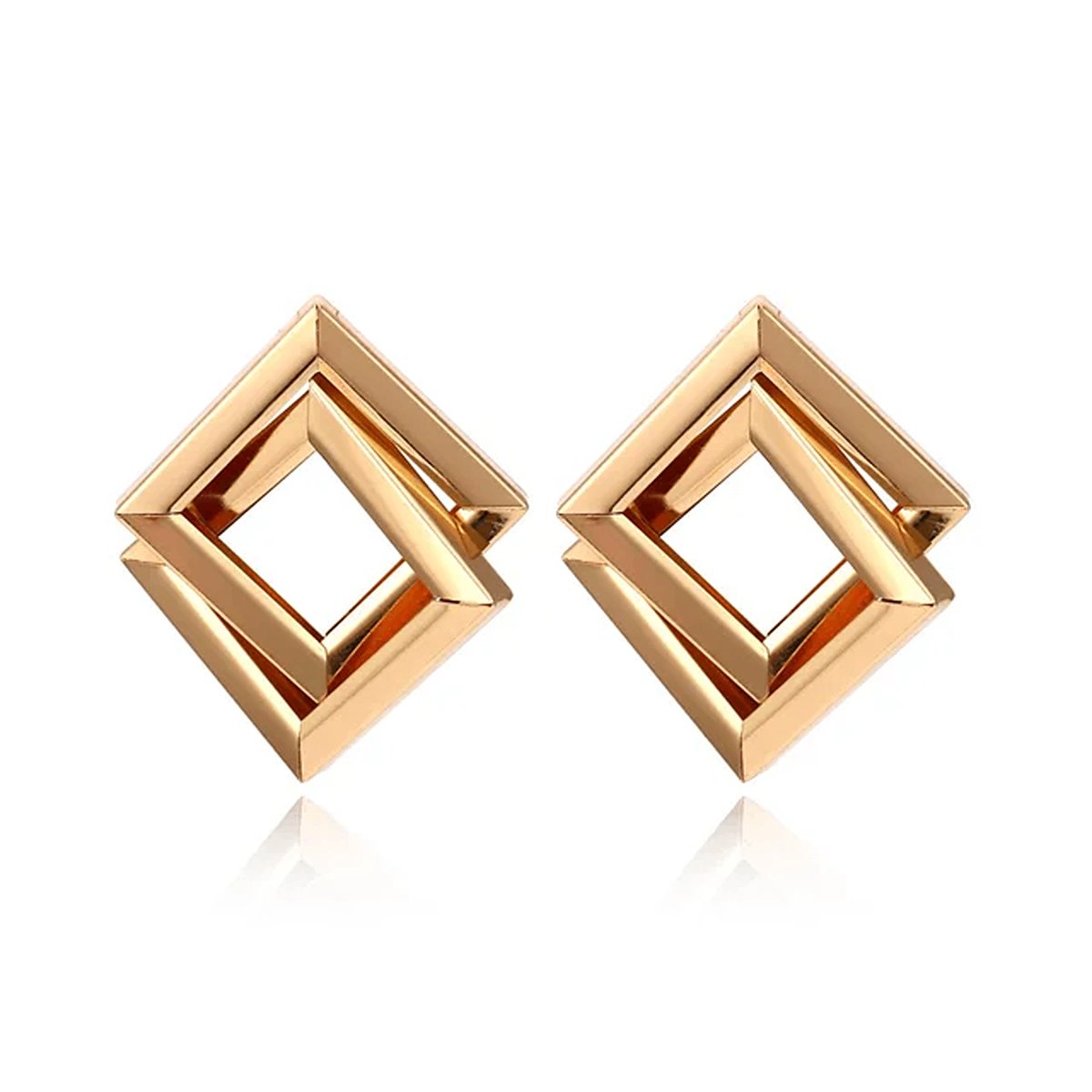 Golden Double Layer  Hoop Earrings
