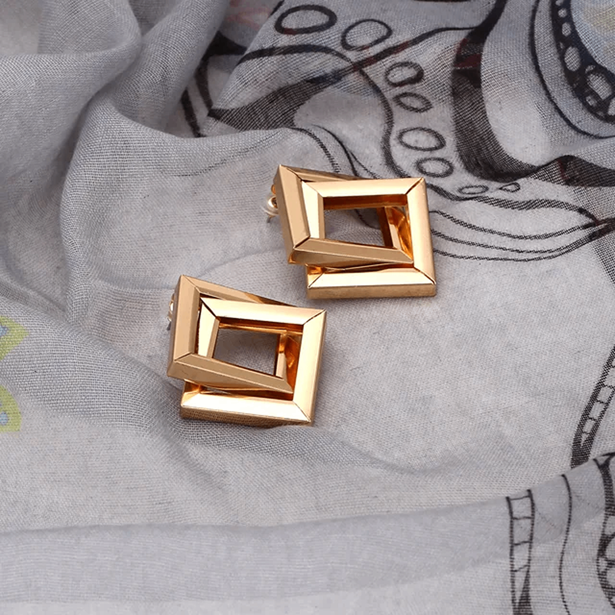Golden Double Layer  Hoop Earrings