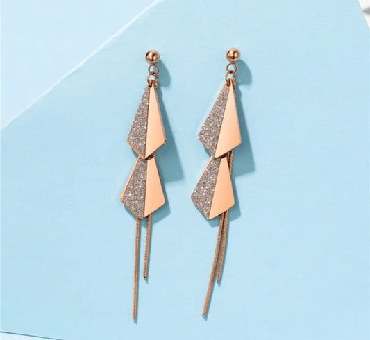 Dangle Drop Gold Silver Earrings