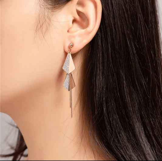 Dangle Drop Gold Silver Earrings