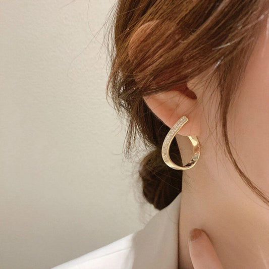 Diamond Twisted Stud Earrings