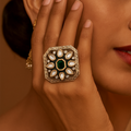 Emerald Green Polki ring