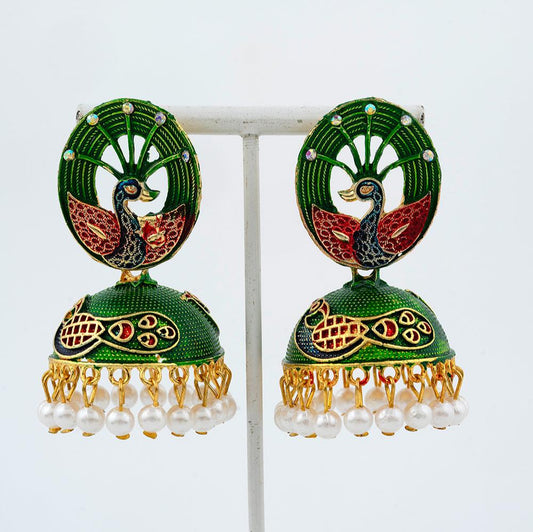 Peacock Green Earrings