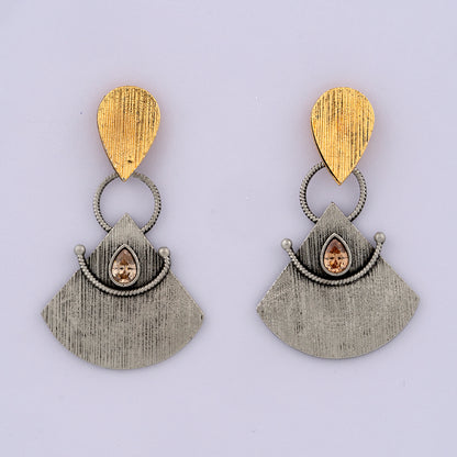 Gold Silver fusion Earring