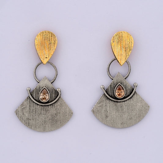 Gold Silver fusion Earring