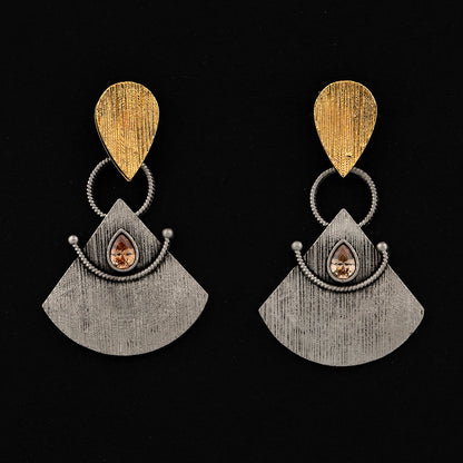 Gold Silver fusion Earring
