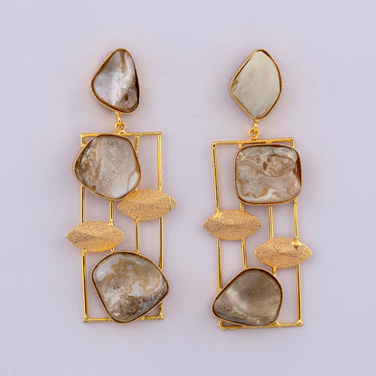 Stone Leaf Dangler Earring