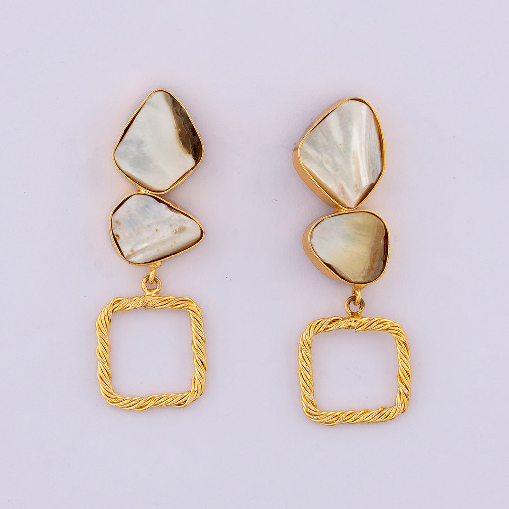 White Stone Long Earring