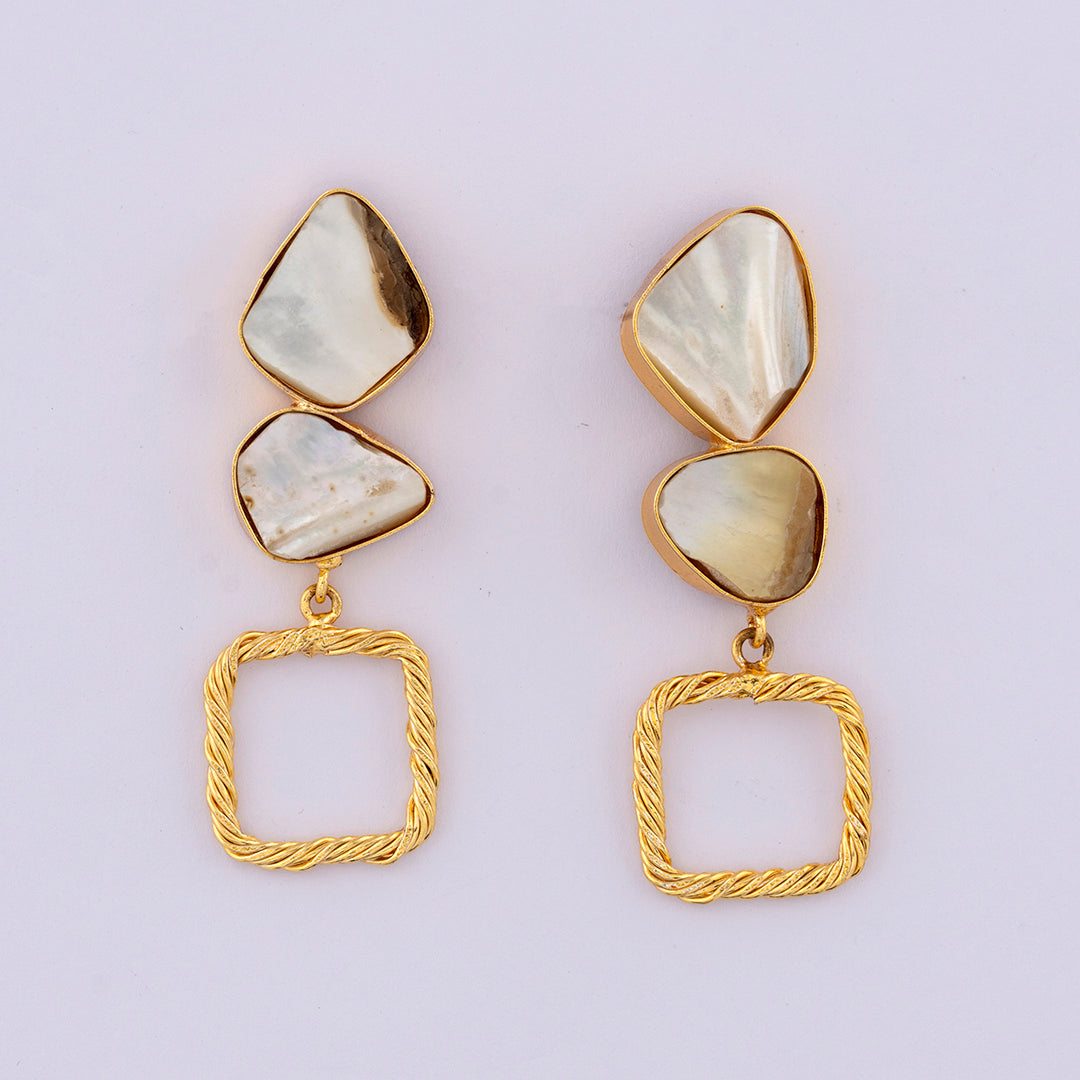 White Stone Long Earring