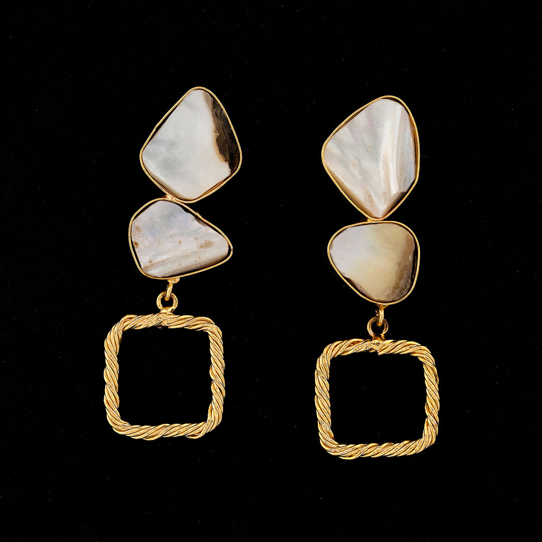 White Stone Long Earring