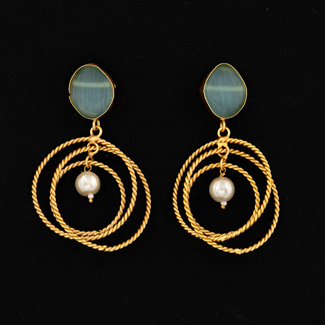 Blue pearl Rings Earrings