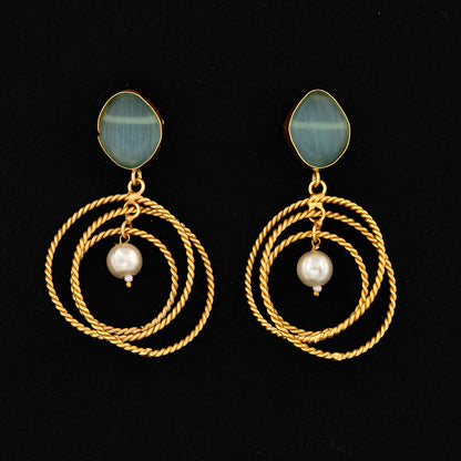 Blue pearl Rings Earrings