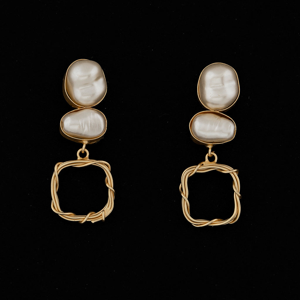 Duel Pearl Dangler Earrings