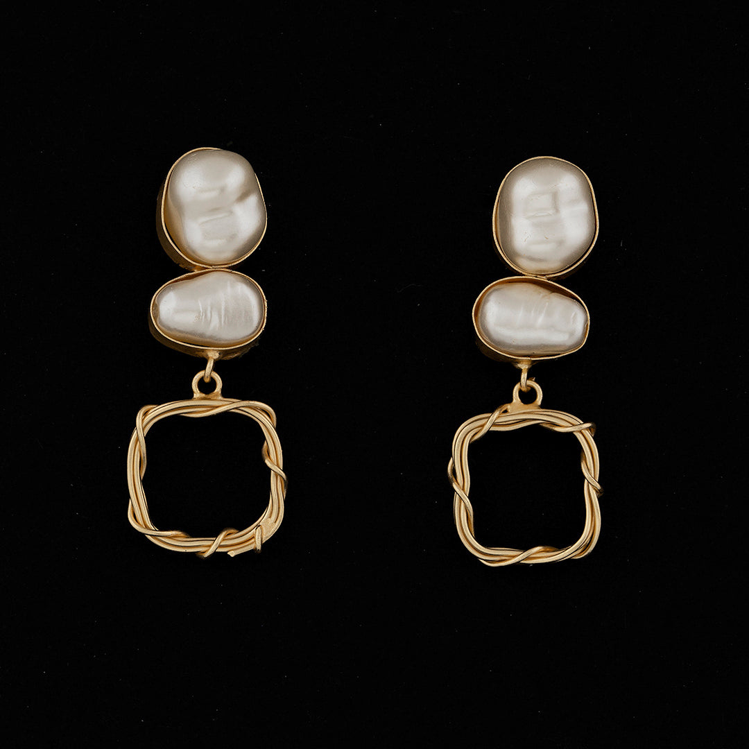 Duel Pearl Dangler Earrings