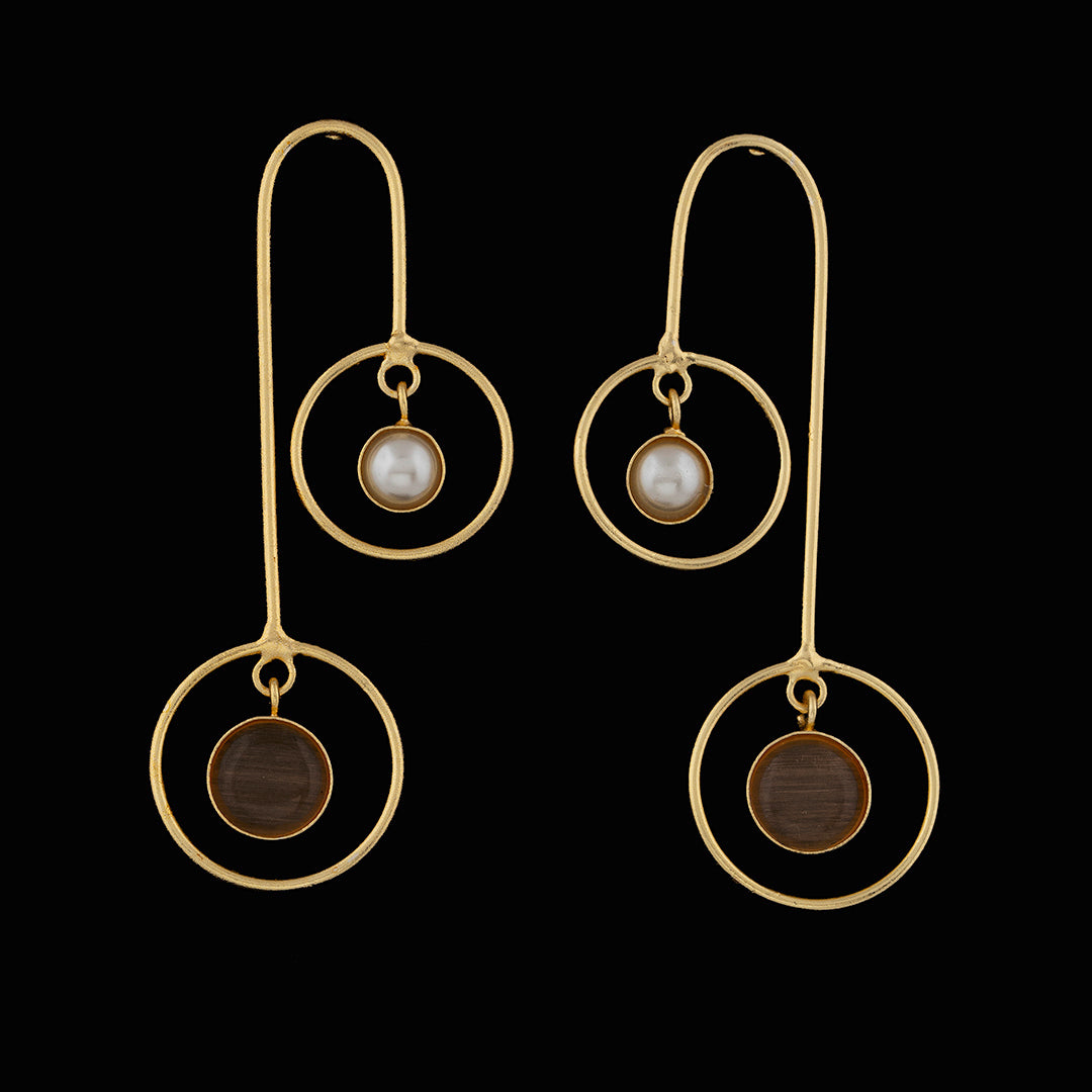 Pearl Pink Circle Earring
