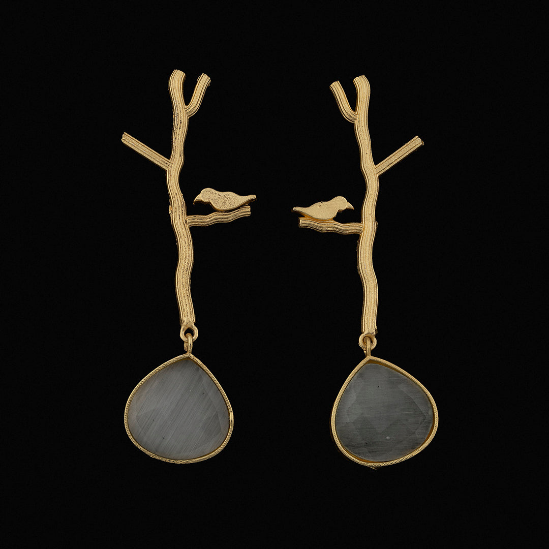 Ivory Golden Bird Earrings