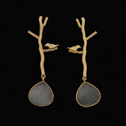 Ivory Golden Bird Earrings