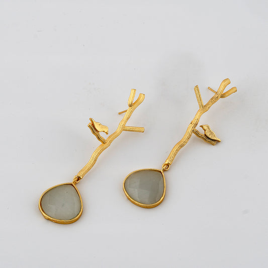 Ivory Golden Bird Earrings