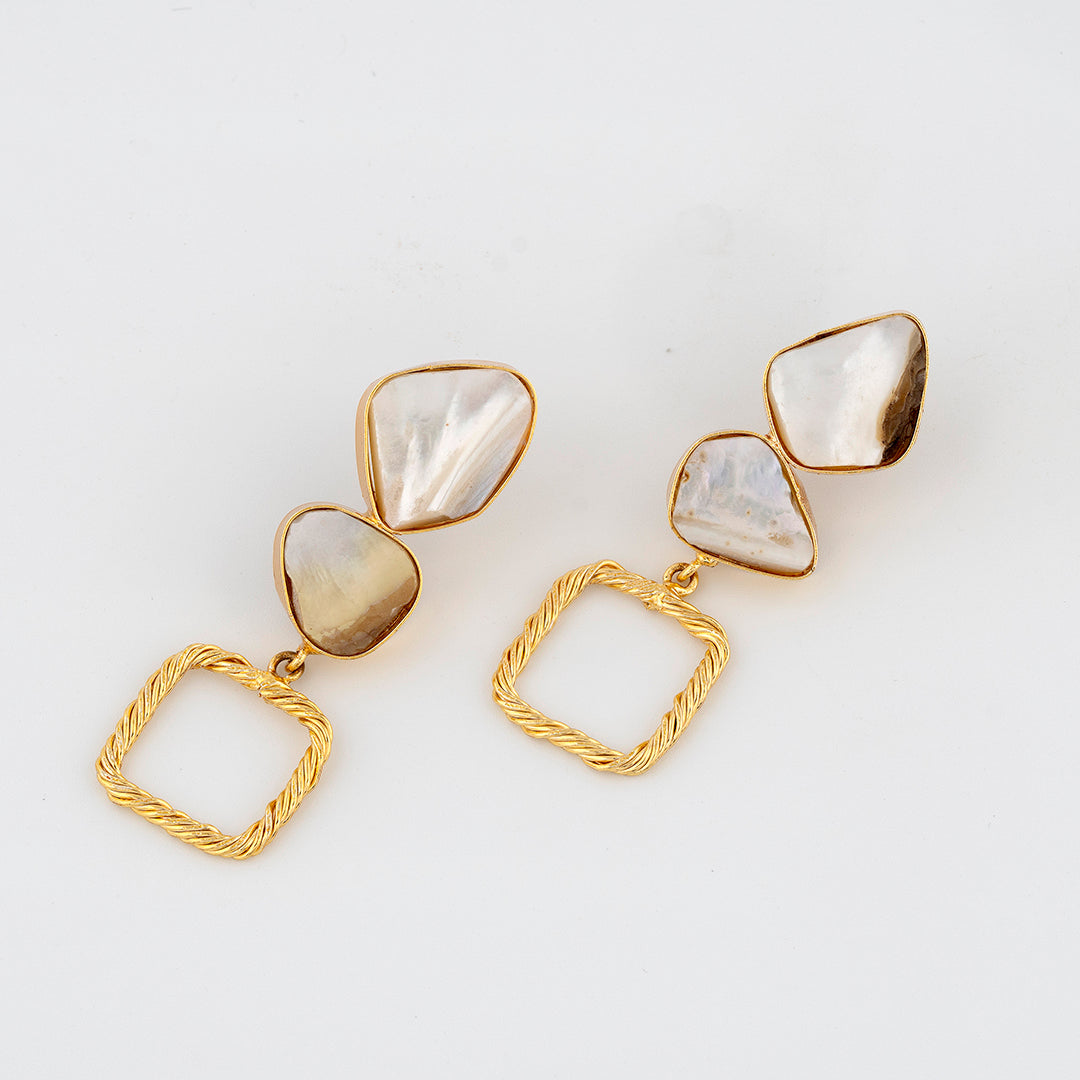 White Stone Long Earring