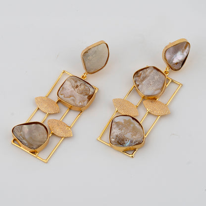 Stone Leaf Dangler Earring