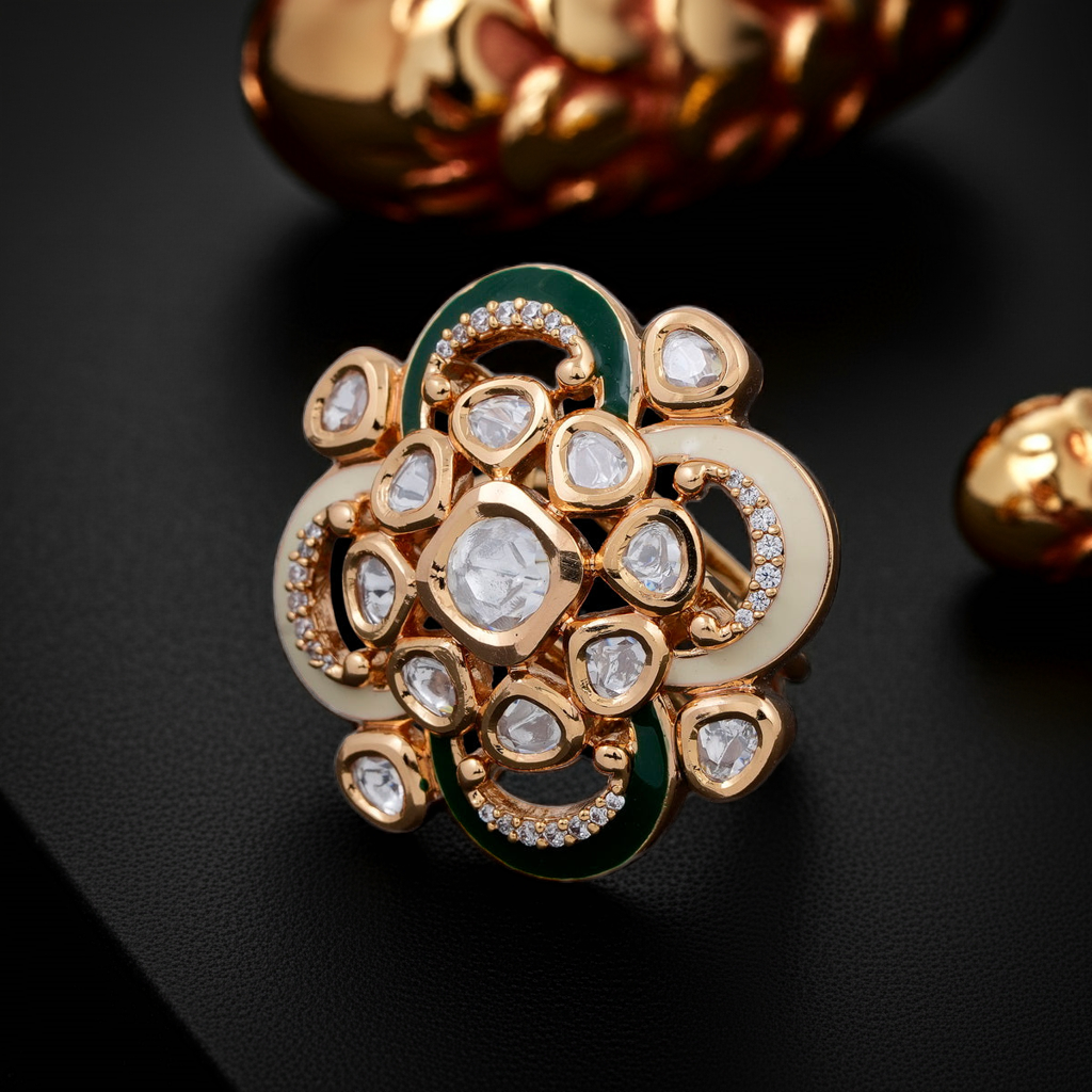 Minakari Gold plated vintage ring