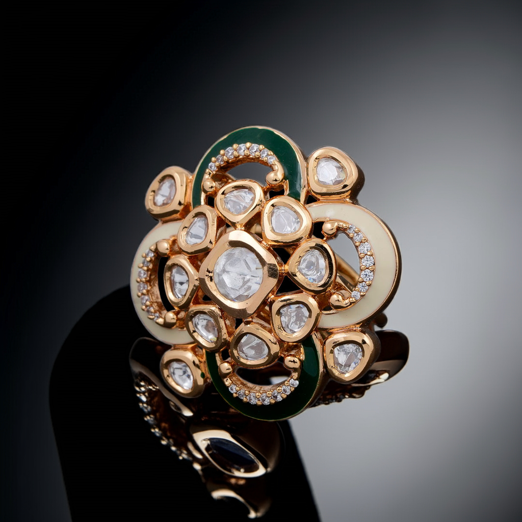 Minakari Gold plated vintage ring