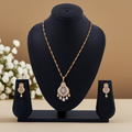 Pink Meenakari Pendant Earrings Set