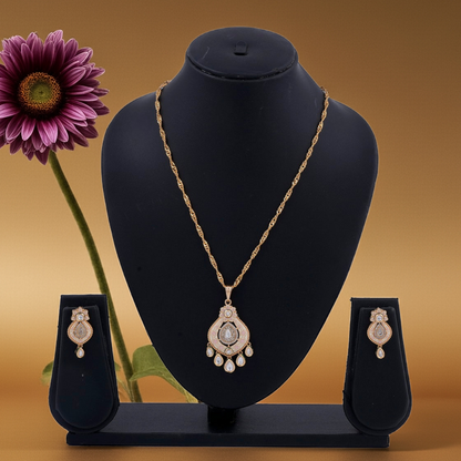 Pink Meenakari Necklace with polki Dia