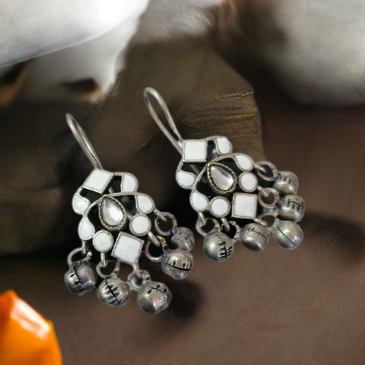 White Silver trendy dangler