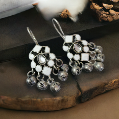 White Silver trendy dangler