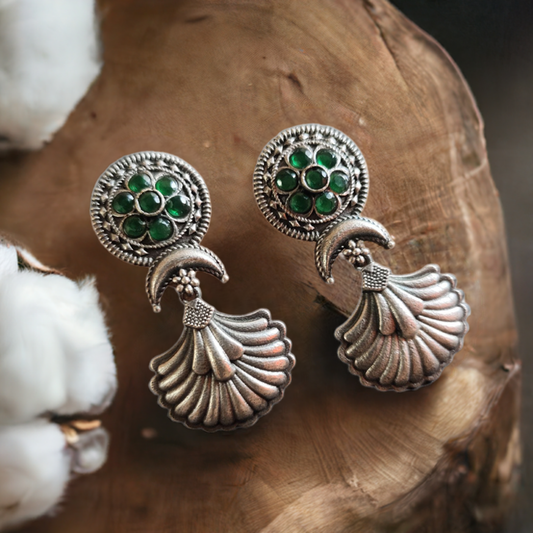 Green Stone silver dangle
