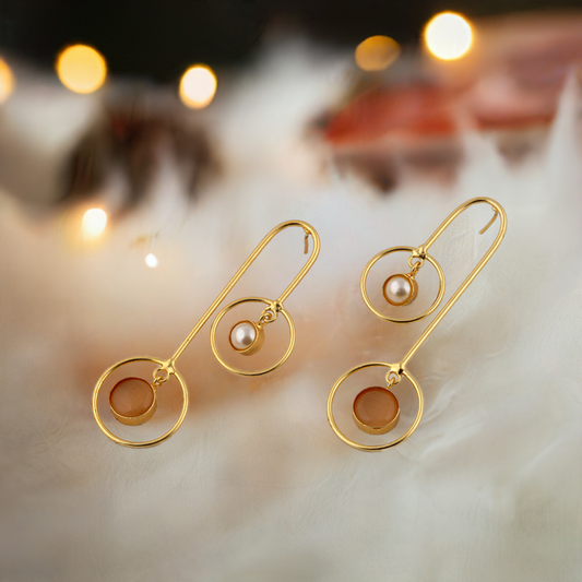 Pearl Pink Circle Earring