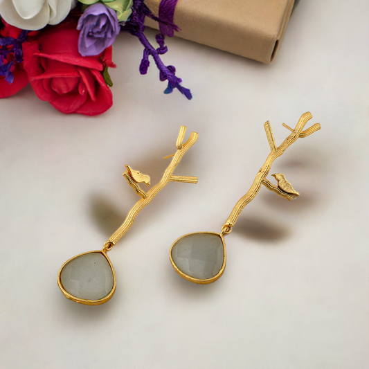 Ivory Golden Bird Earrings