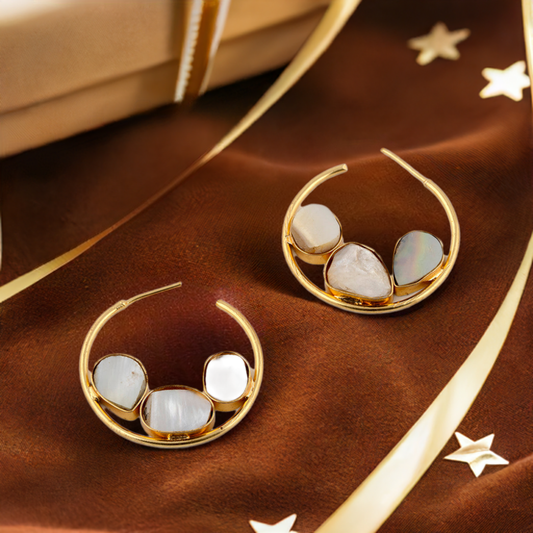 Three Stone Circle Earring